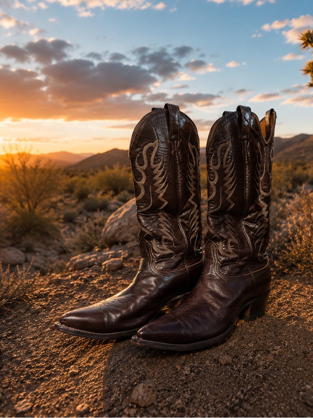 Nocona Dark Brown Embroidered Men's Western Boots